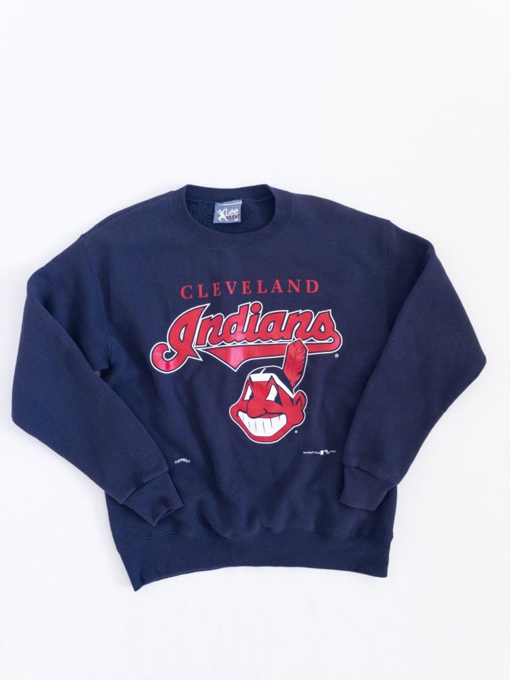 Vintage 90s Cleveland Indians Lee Sport Crewneck Sweatshirt Medium Chief Wahoo